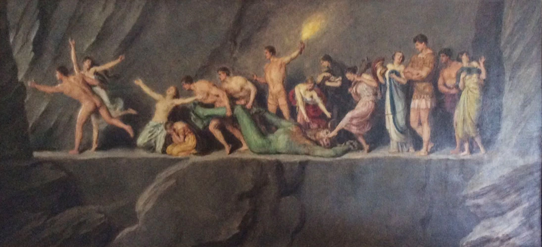 Gli schiavi davanti a una parete rocciosa, o labirinto